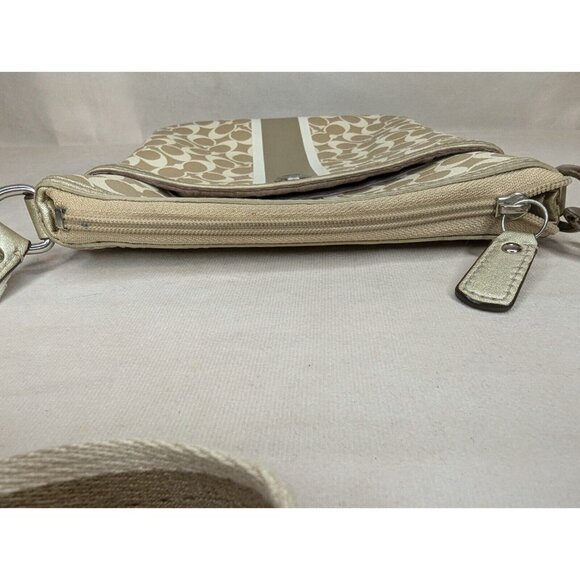 Coach Crossbody Purses Gold Cream Logo - Picture 6 of 8